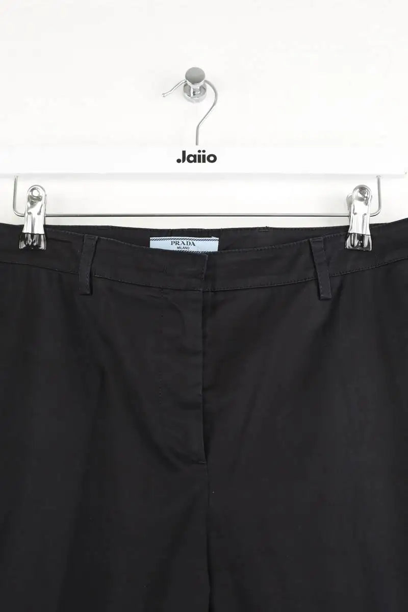 Pantalon droit Prada Noir en Coton
