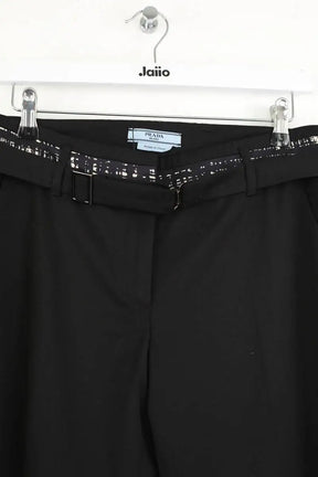 Pantalon droit Prada Noir en Laine