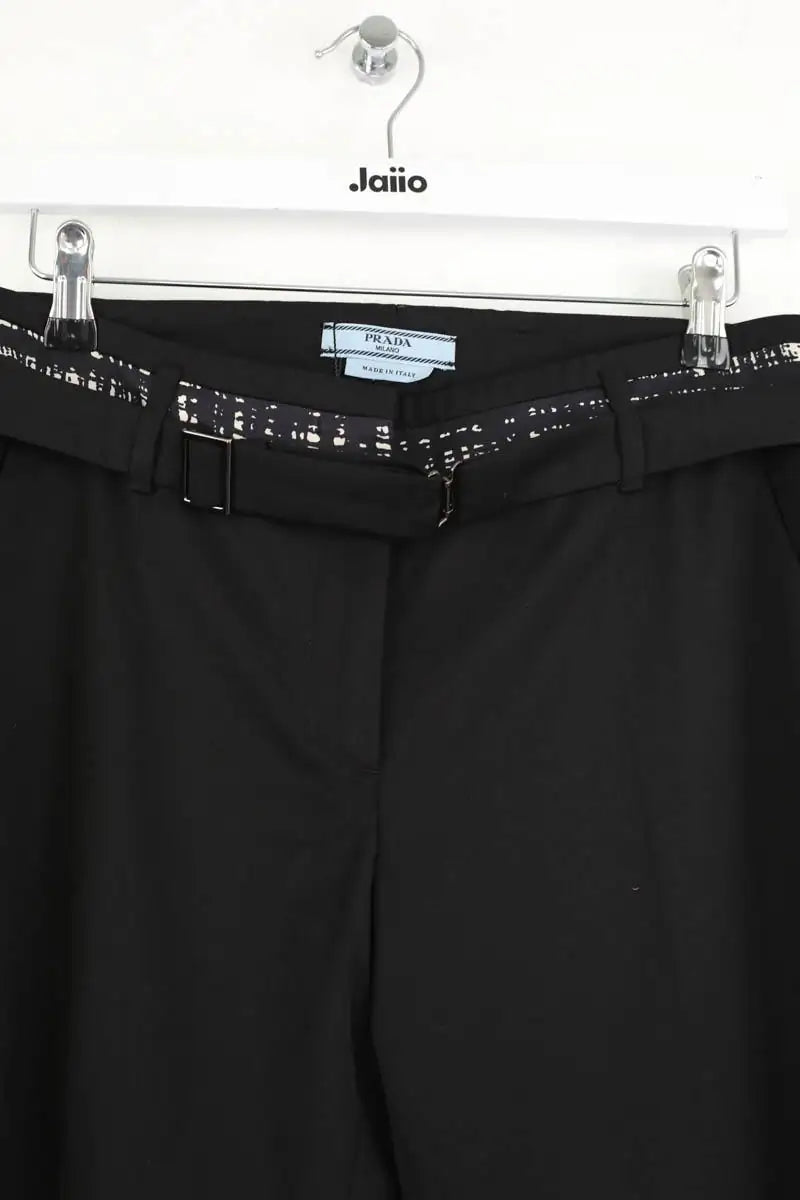 Pantalon droit Prada Noir en Laine