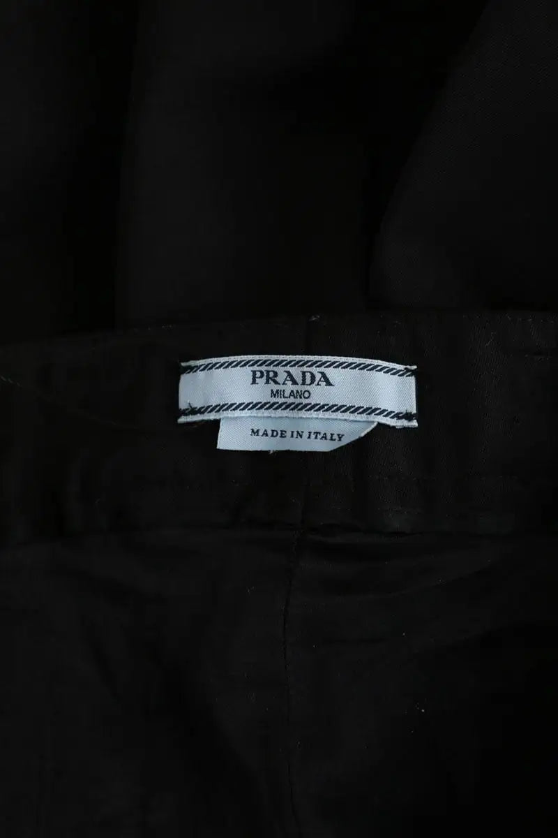 Pantalon droit Prada Noir en Laine