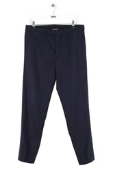 Pantalon droit Raf Simons Marine en Coton, taille L - Seconde Main
