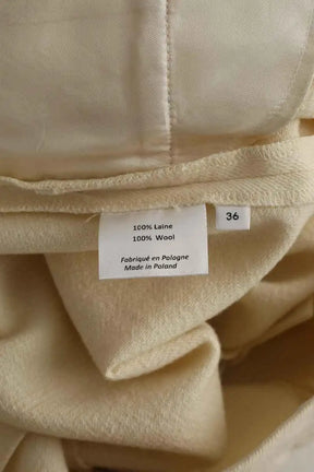 Pantalon droit Roseanna Ecru en Laine