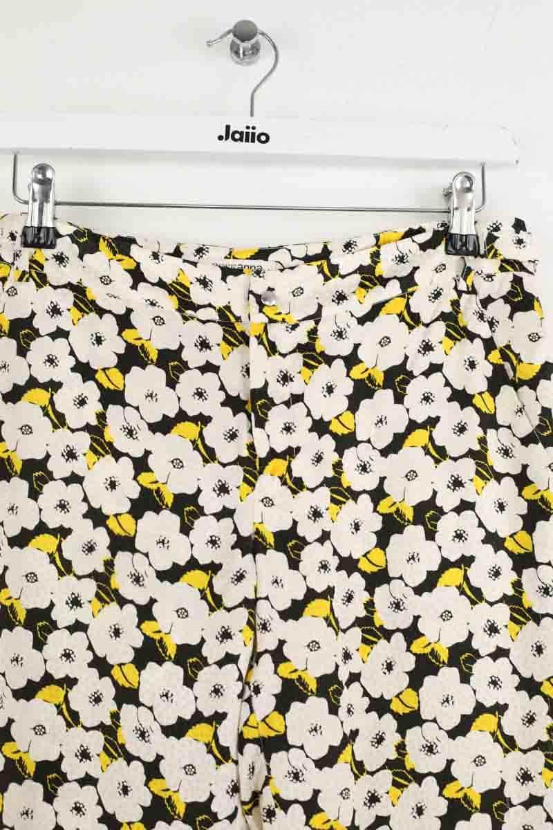Pantalon droit Roseanna Jaune en Soie