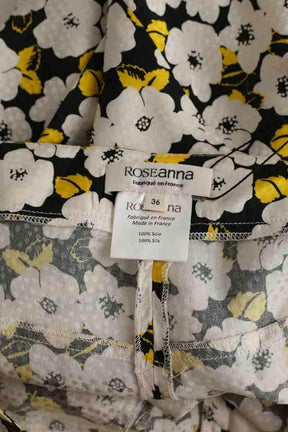 Pantalon droit Roseanna Jaune en Soie