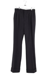 Pantalon droit Saint Laurent Noir en Laine, taille M - Seconde Main