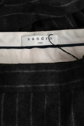Pantalon droit Sandro Anthracite en Laine
