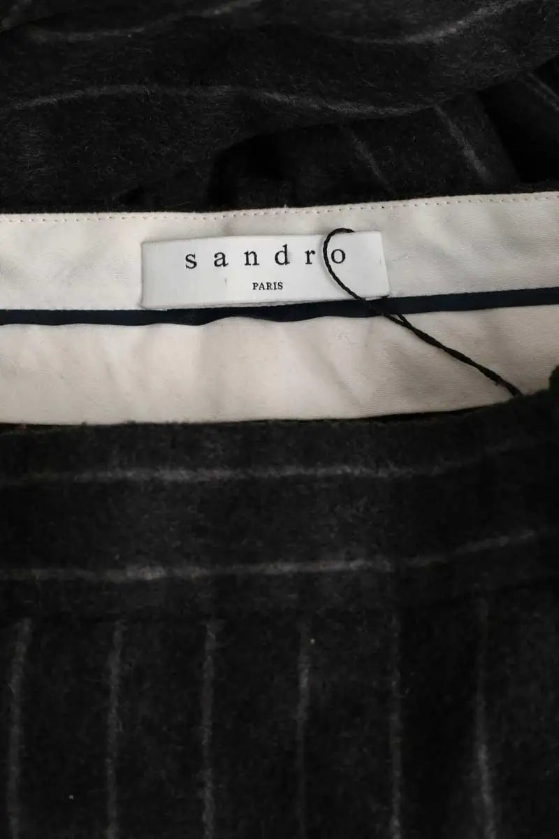 Pantalon droit Sandro Anthracite en Laine