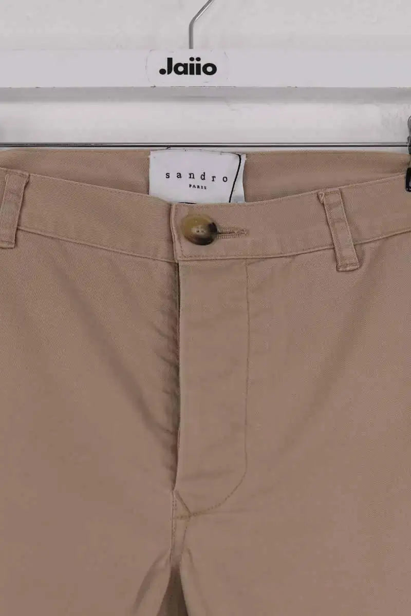 Pantalon droit Sandro Beige en Coton