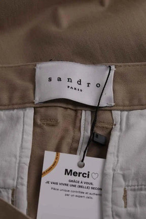 Pantalon droit Sandro Beige en Coton