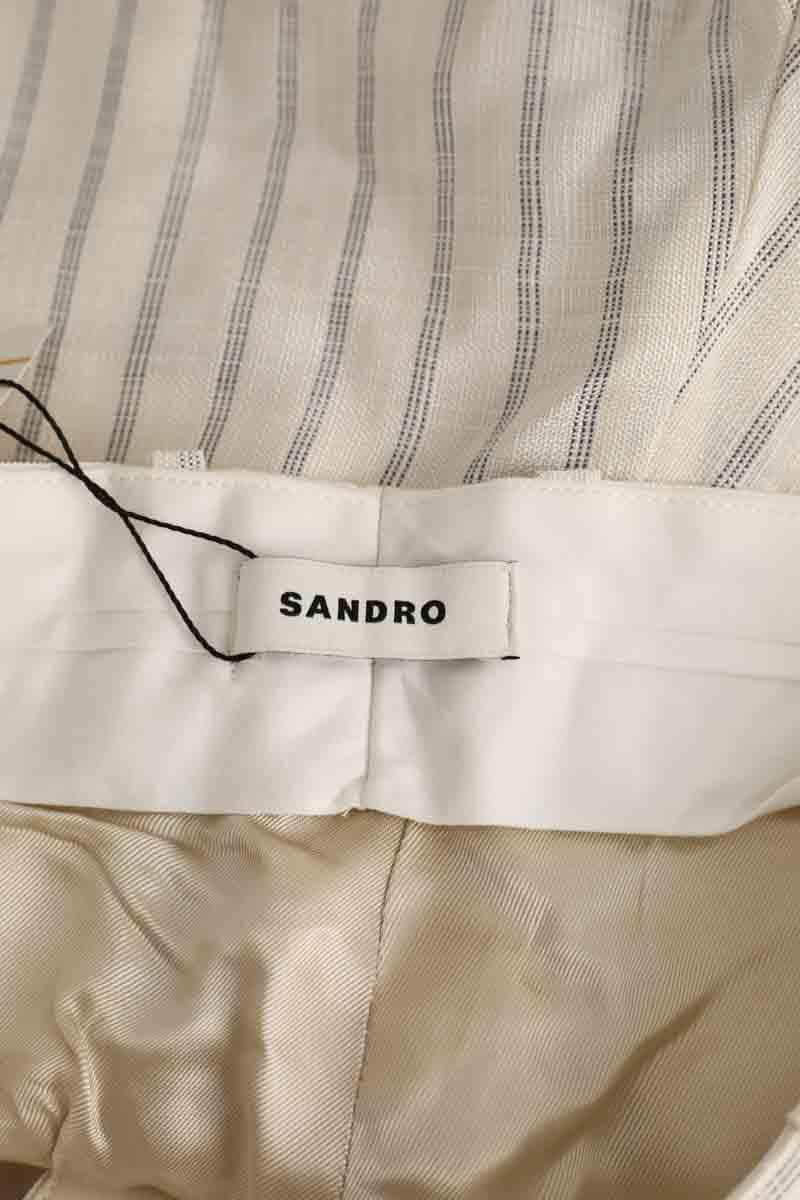 Pantalon droit Sandro Blanc en Viscose