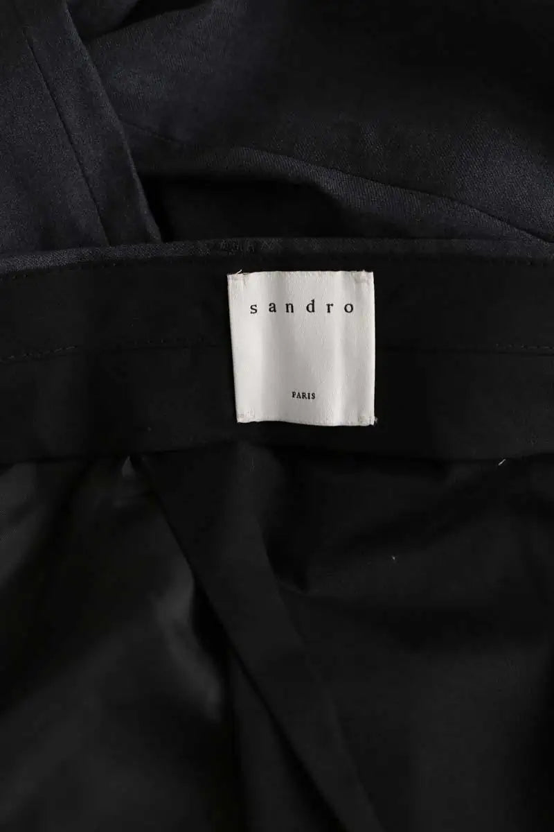 Pantalon droit Sandro Gris en Polyester