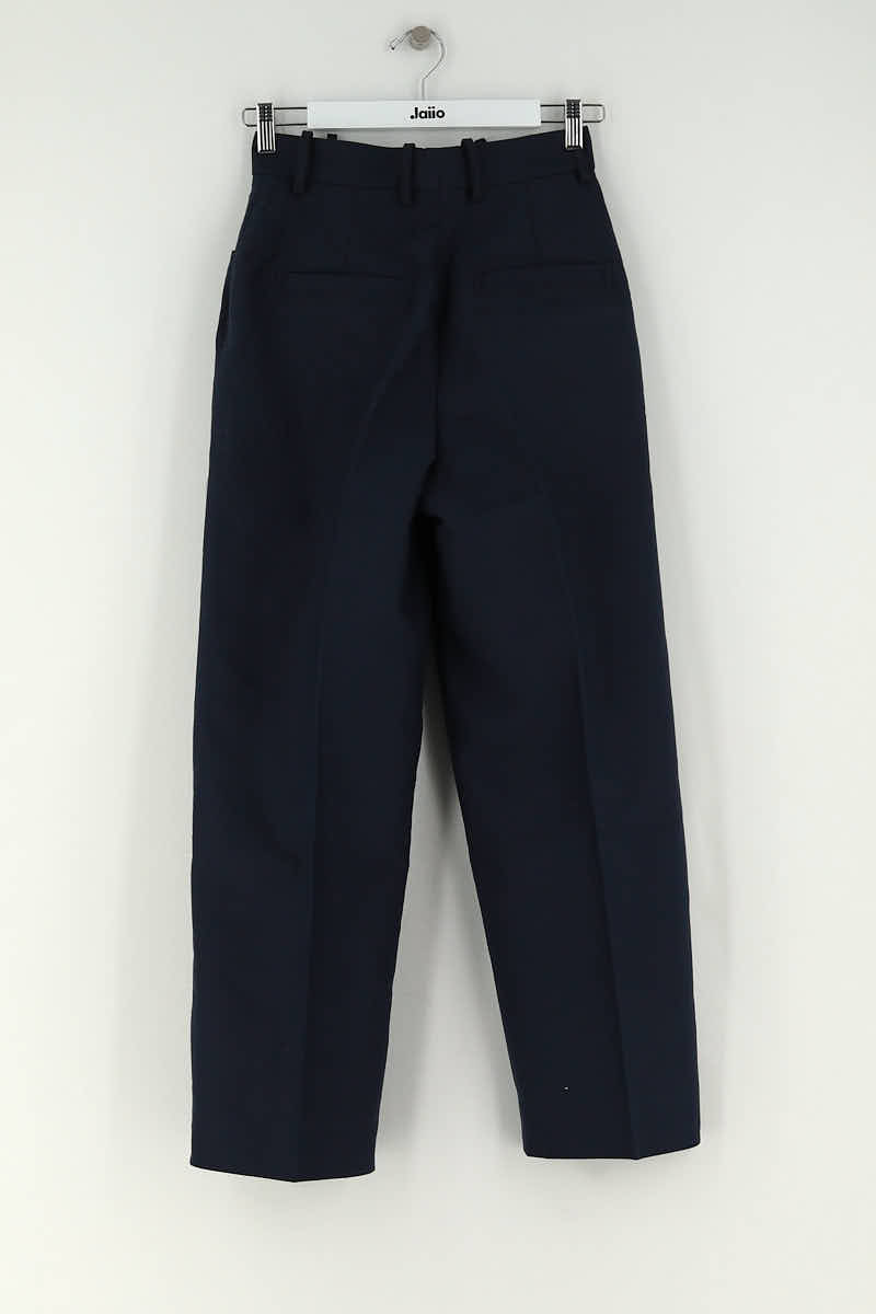 Pantalon droit Sandro Marine en Coton
