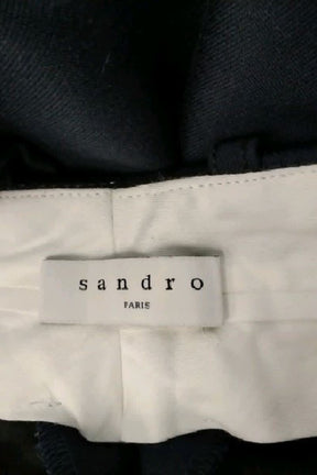 Pantalon droit Sandro Marine en Coton