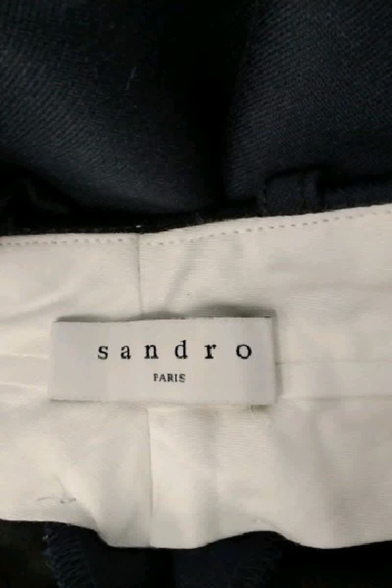 Pantalon droit Sandro Marine en Coton