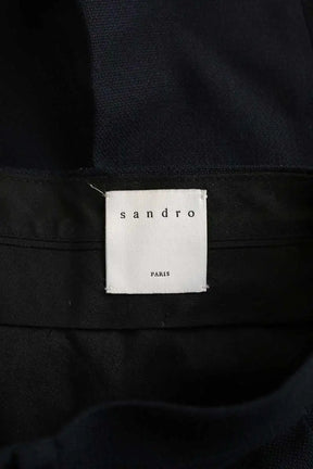 Pantalon droit Sandro Marine en Laine