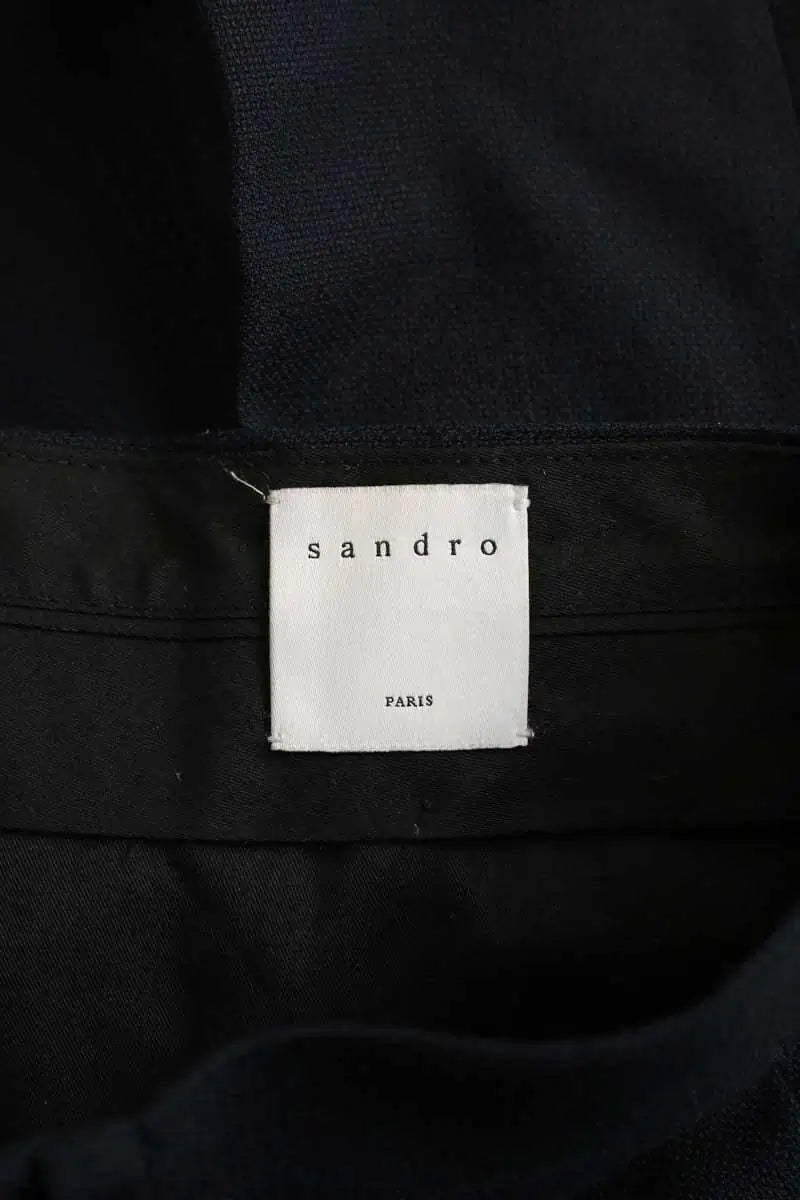 Pantalon droit Sandro Marine en Laine