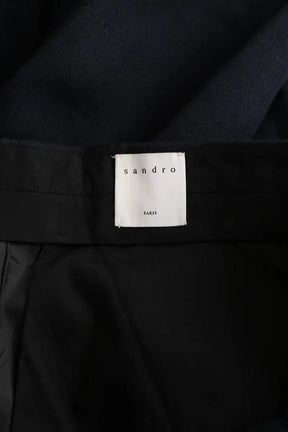 Pantalon droit Sandro Marine en Laine