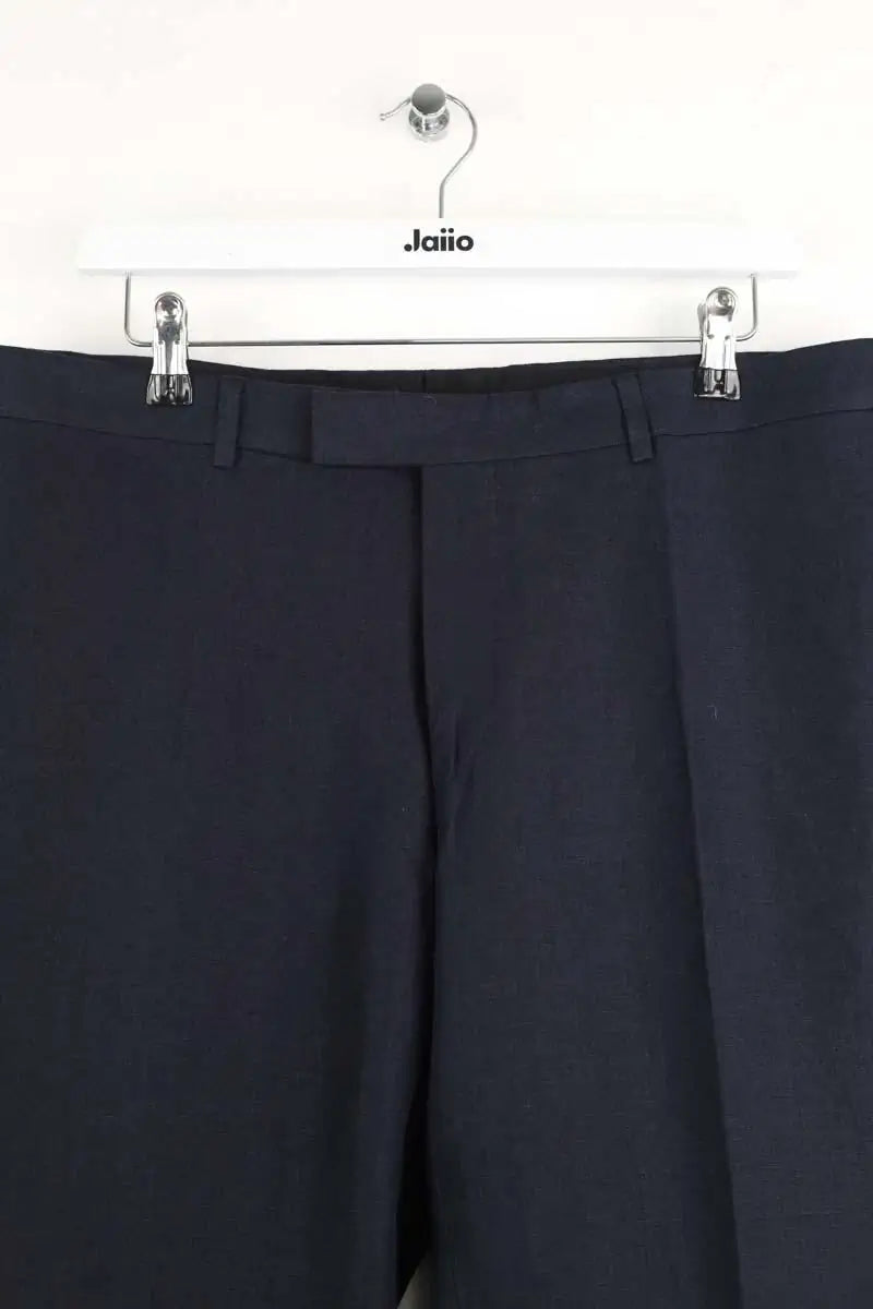 Pantalon droit Sandro Marine en Lin
