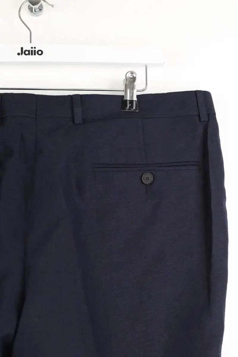 Pantalon droit Sandro Marine en Lin