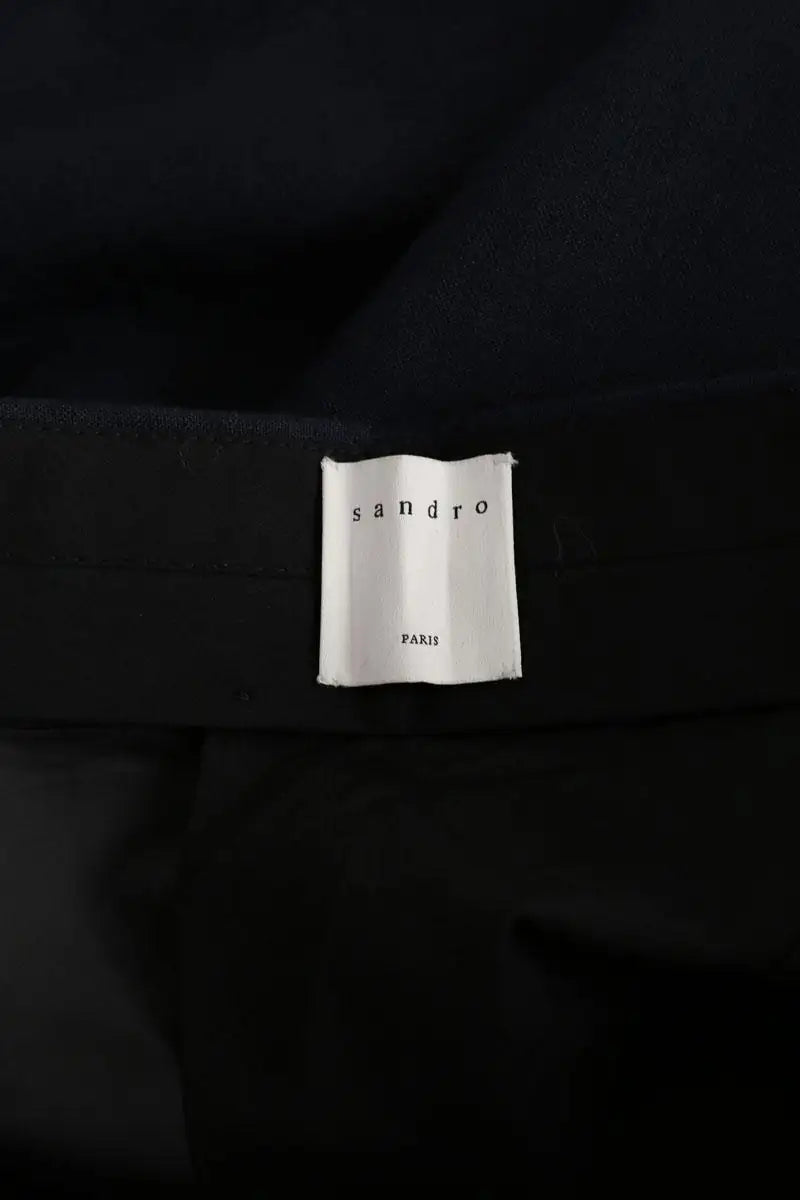 Pantalon droit Sandro Marine en Lin