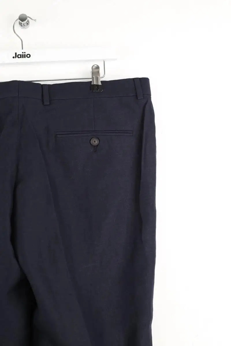 Pantalon droit Sandro Marine en Lin