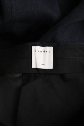 Pantalon droit Sandro Marine en Lin