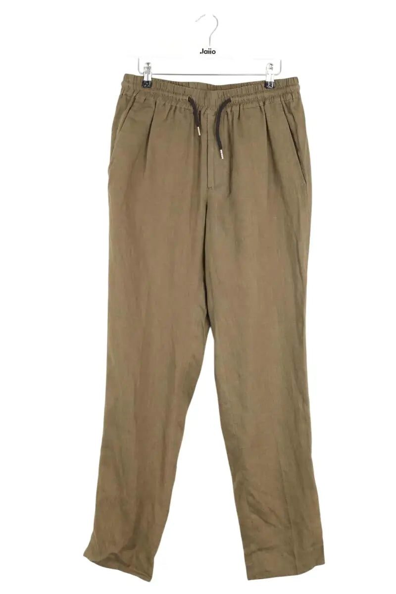 Pantalon droit Sandro Marron en Lin, taille L - Seconde Main