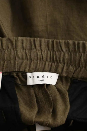 Pantalon droit Sandro Marron en Lin