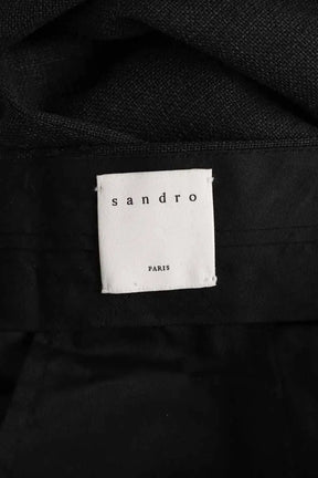 Pantalon droit Sandro Noir en Laine
