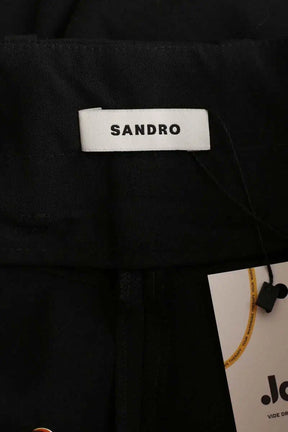 Pantalon droit Sandro Noir en Laine