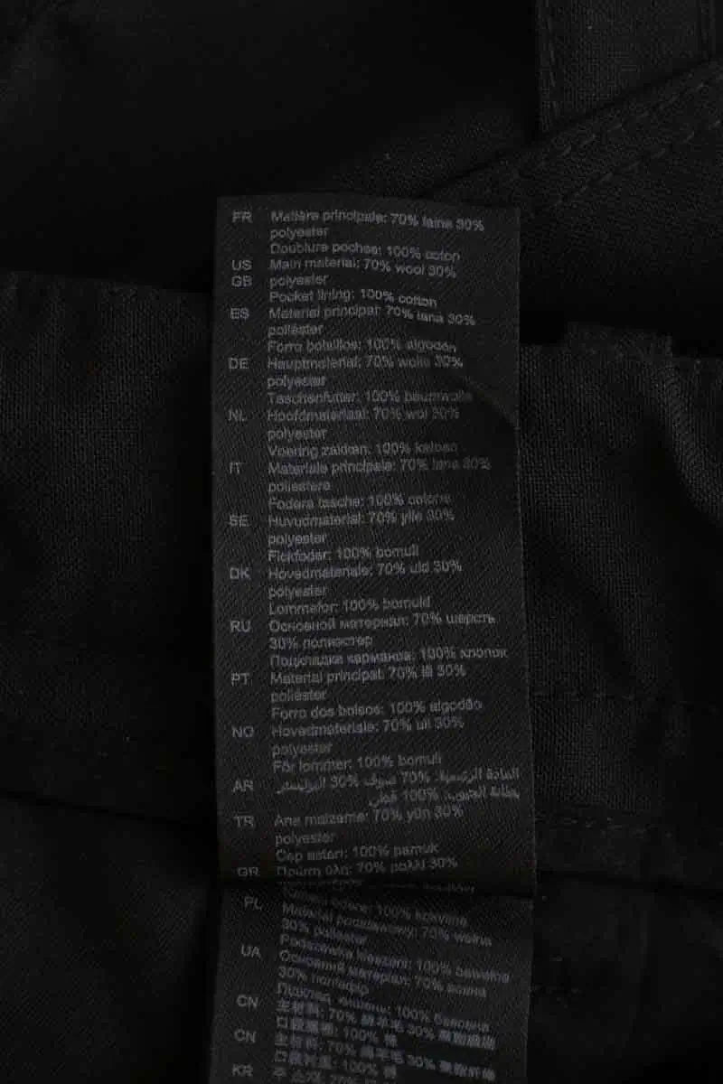 Pantalon droit Sandro Noir en Laine