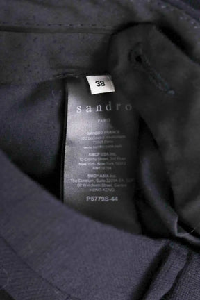 Pantalon droit Sandro Noir en Laine