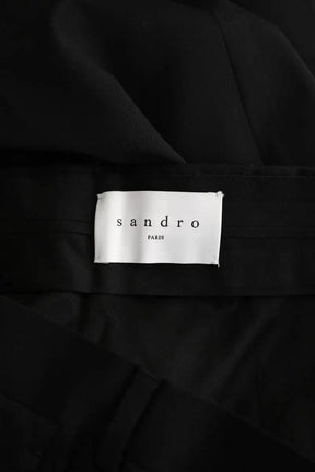 Pantalon droit Sandro Noir en Laine