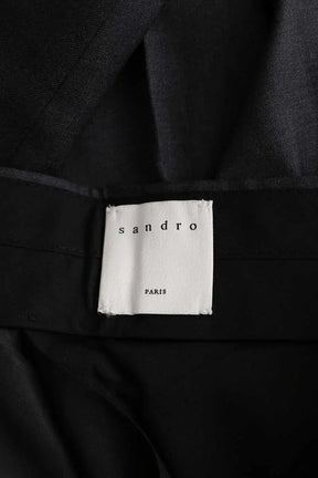 Pantalon droit Sandro Noir en Laine