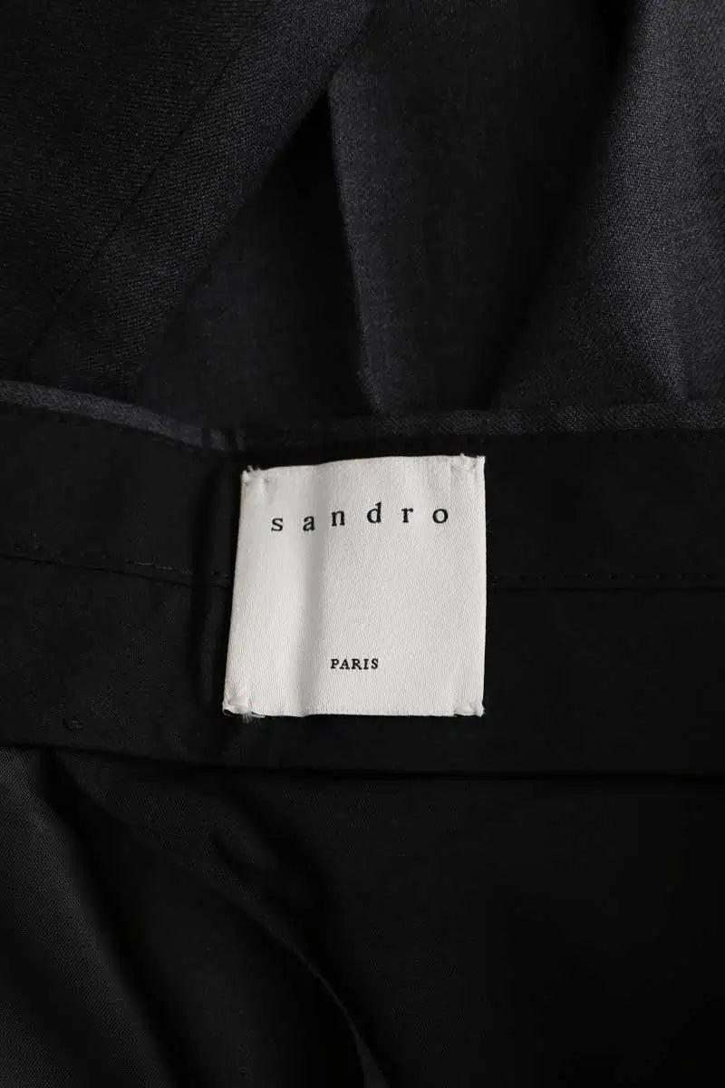 Pantalon droit Sandro Noir en Laine