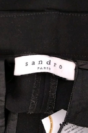 Pantalon droit Sandro Noir en Polyester