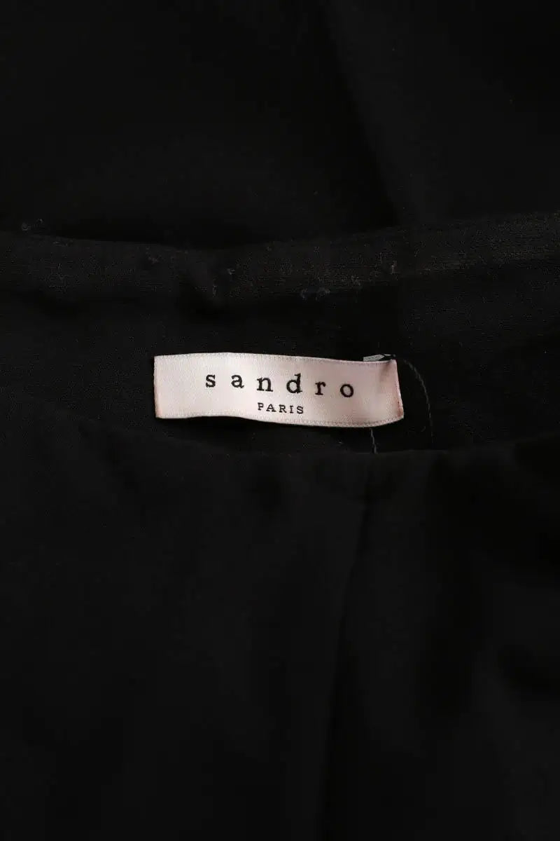Pantalon droit Sandro Noir en Polyester