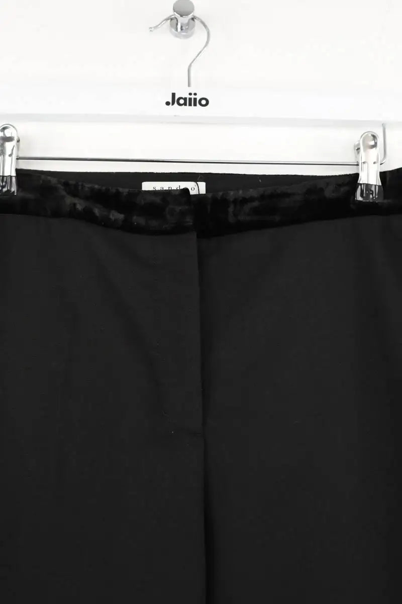 Pantalon droit Sandro Noir en Polyester