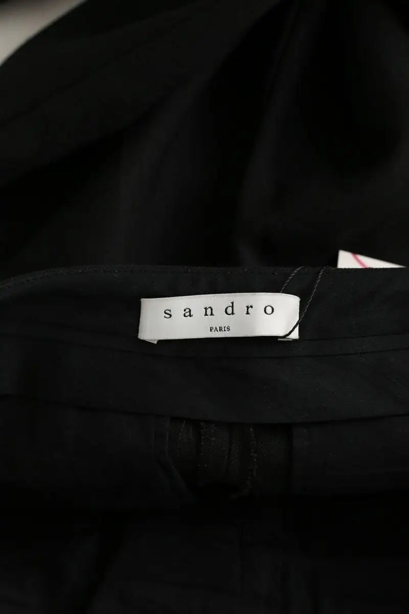 Pantalon droit Sandro Noir en Polyester