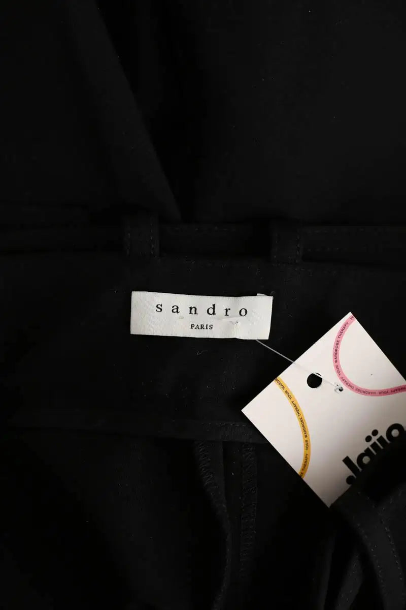Pantalon droit Sandro Noir en Viscose