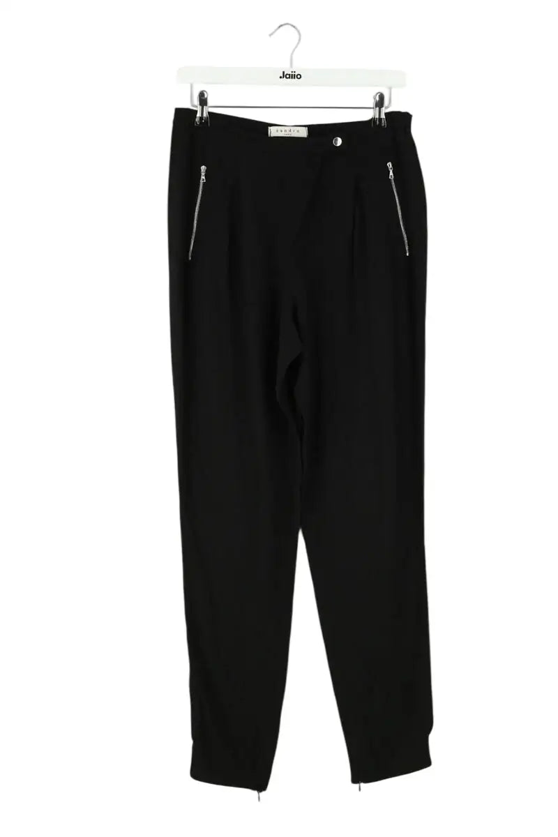 Pantalon droit Sandro Noir en Viscose, taille M - Seconde Main