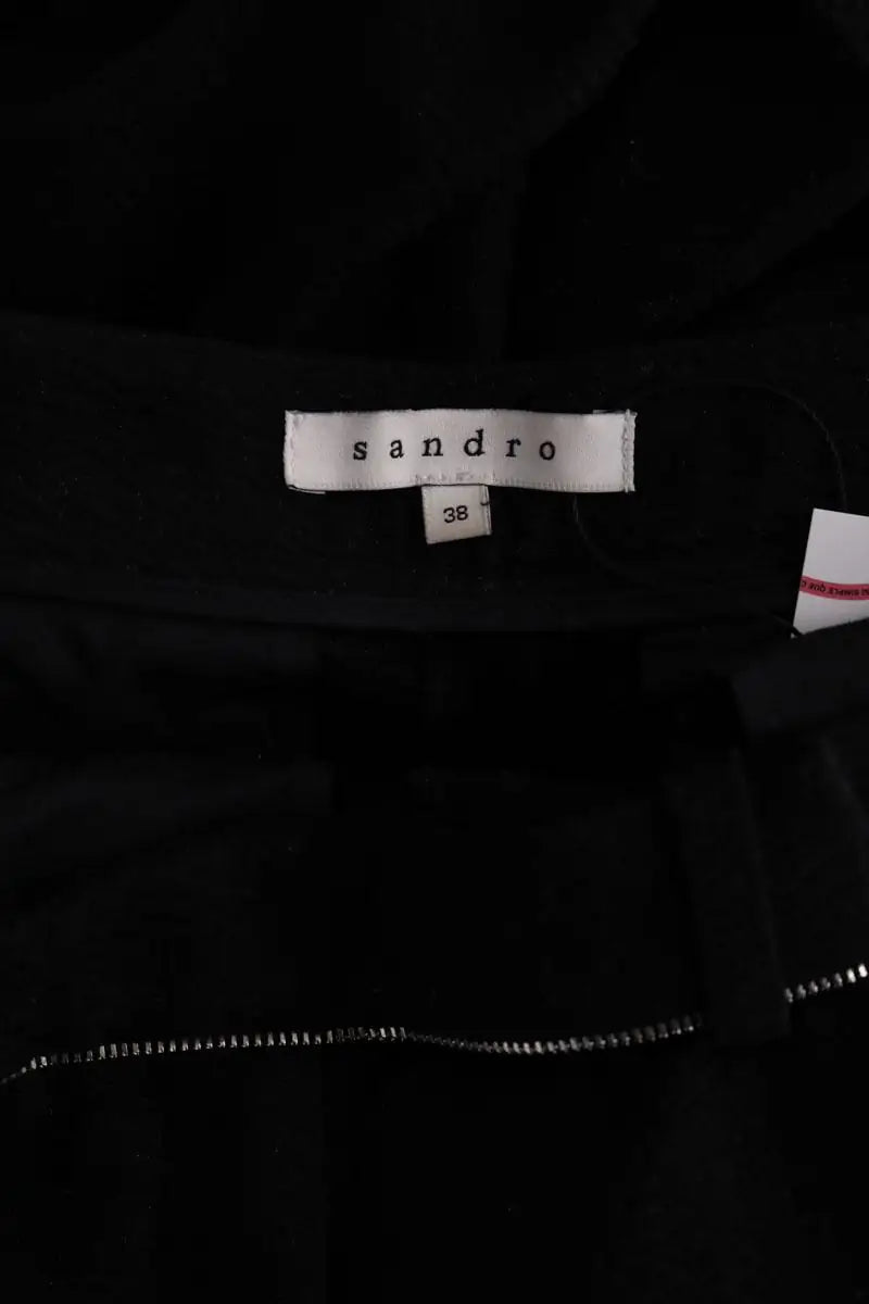 Pantalon droit Sandro Noir en Viscose