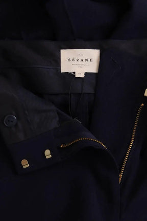 Pantalon droit Sézane Bleu en Laine