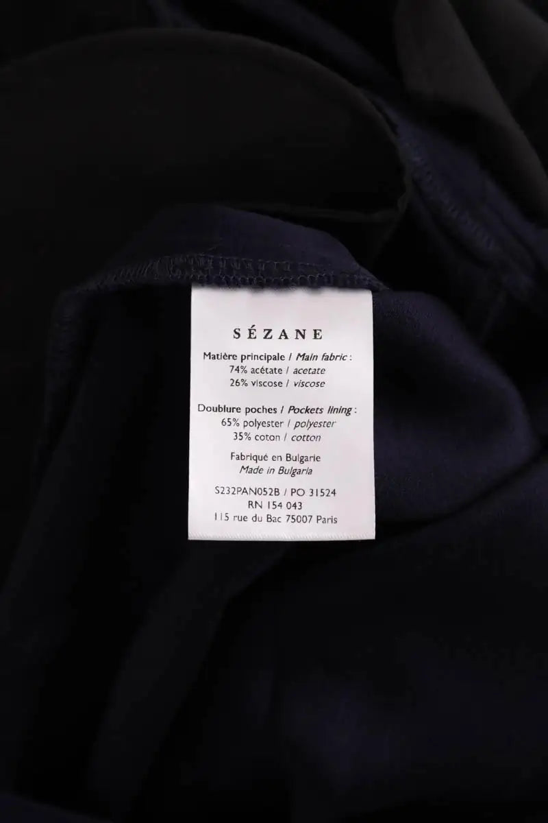 Pantalon droit Sézane Bleu en Laine