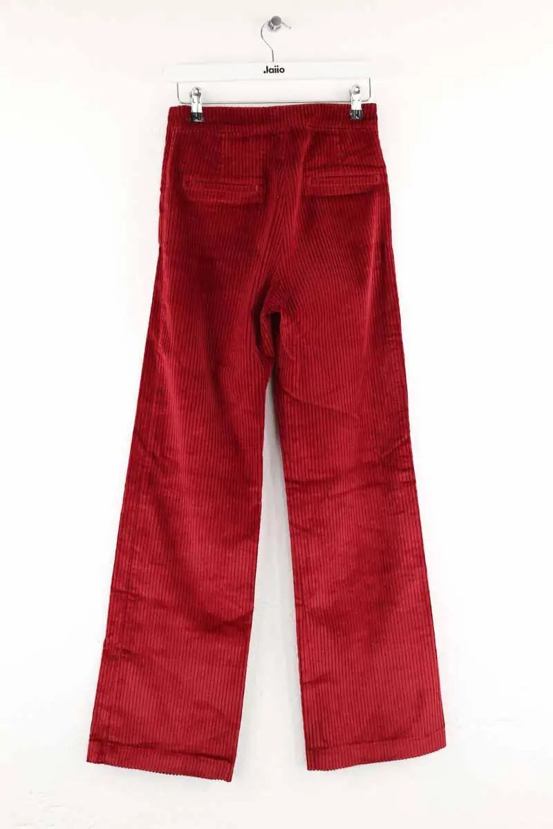 Pantalon droit Sézane Bordeaux en Coton