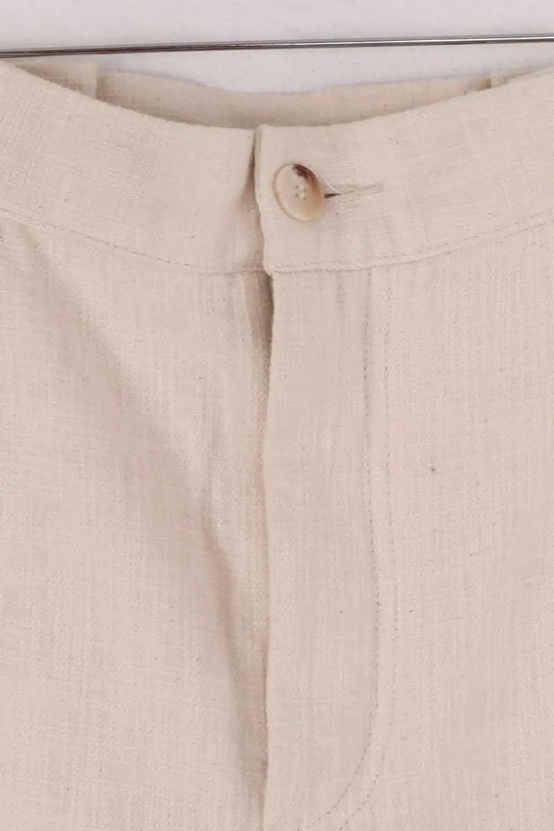 Pantalon droit Sézane Ecru en Coton