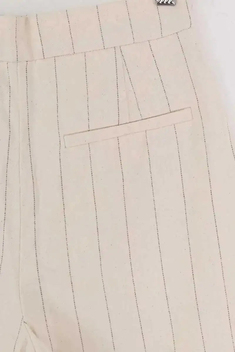 Pantalon droit Sézane Ecru en Coton