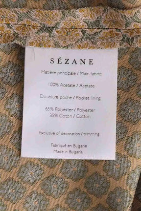 Pantalon droit Sézane Jaune en Synthétique