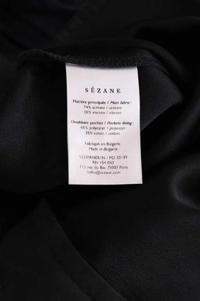 Pantalon droit Sézane Marine en Synthétique