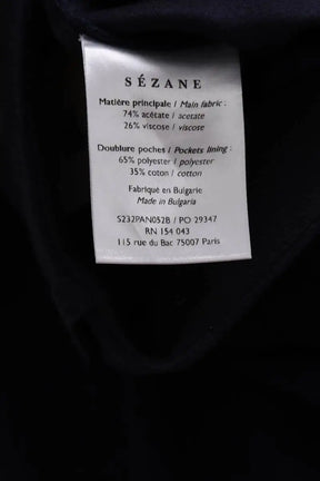 Pantalon droit Sézane Marine en Viscose